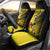 Custom Uganda Football Car Seat Cover Black Crowned Crane Mix Grunge Style - Yellow Color