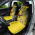 Custom Uganda Football Car Seat Cover Black Crowned Crane Mix Grunge Style - Yellow Color