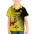 Custom Uganda Football Family Matching Puletasi and Hawaiian Shirt Black Crowned Crane Mix Grunge Style - Yellow Color