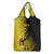 Custom Uganda Football Grocery Bag Black Crowned Crane Mix Grunge Style - Yellow Color