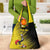 Custom Uganda Football Grocery Bag Black Crowned Crane Mix Grunge Style - Yellow Color