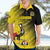 Custom Uganda Football Hawaiian Shirt Black Crowned Crane Mix Grunge Style - Yellow Color