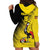 Custom Uganda Football Hoodie Dress Black Crowned Crane Mix Grunge Style - Yellow Color