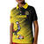 Custom Uganda Football Kid Polo Shirt Black Crowned Crane Mix Grunge Style - Yellow Color