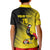 Custom Uganda Football Kid Polo Shirt Black Crowned Crane Mix Grunge Style - Yellow Color