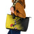 Custom Uganda Football Leather Tote Bag Black Crowned Crane Mix Grunge Style - Yellow Color