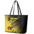 Custom Uganda Football Leather Tote Bag Black Crowned Crane Mix Grunge Style - Yellow Color