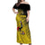 Custom Uganda Football Off Shoulder Maxi Dress Black Crowned Crane Mix Grunge Style - Yellow Color