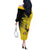 Custom Uganda Football Off The Shoulder Long Sleeve Dress Black Crowned Crane Mix Grunge Style - Yellow Color