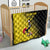 Custom Uganda Football Quilt Black Crowned Crane Mix Grunge Style - Yellow Color