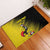 Custom Uganda Football Rubber Doormat Black Crowned Crane Mix Grunge Style - Yellow Color