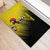 Custom Uganda Football Rubber Doormat Black Crowned Crane Mix Grunge Style - Yellow Color