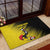 Custom Uganda Football Rubber Doormat Black Crowned Crane Mix Grunge Style - Yellow Color