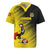 Custom Uganda Football Rugby Jersey Black Crowned Crane Mix Grunge Style - Yellow Color