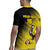 Custom Uganda Football Rugby Jersey Black Crowned Crane Mix Grunge Style - Yellow Color