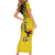 Custom Uganda Football Short Sleeve Bodycon Dress Black Crowned Crane Mix Grunge Style - Yellow Color