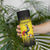 Custom Uganda Football Skinny Tumbler Black Crowned Crane Mix Grunge Style - Yellow Color