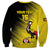 Custom Uganda Football Sweatshirt Black Crowned Crane Mix Grunge Style - Yellow Color