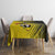 Custom Uganda Football Tablecloth Black Crowned Crane Mix Grunge Style - Yellow Color