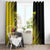 Custom Uganda Football Window Curtain Black Crowned Crane Mix Grunge Style - Yellow Color