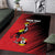 Custom Uganda Football Area Rug Black Crowned Crane Mix Grunge Style - Red Color