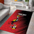 Custom Uganda Football Area Rug Black Crowned Crane Mix Grunge Style - Red Color