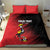 Custom Uganda Football Bedding Set Black Crowned Crane Mix Grunge Style - Red Color