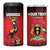 Custom Uganda Football 4 in 1 Can Cooler Tumbler Black Crowned Crane Mix Grunge Style - Red Color