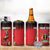 Custom Uganda Football 4 in 1 Can Cooler Tumbler Black Crowned Crane Mix Grunge Style - Red Color