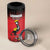 Custom Uganda Football 4 in 1 Can Cooler Tumbler Black Crowned Crane Mix Grunge Style - Red Color