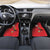 Custom Uganda Football Car Mats Black Crowned Crane Mix Grunge Style - Red Color