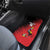 Custom Uganda Football Car Mats Black Crowned Crane Mix Grunge Style - Red Color