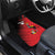 Custom Uganda Football Car Mats Black Crowned Crane Mix Grunge Style - Red Color