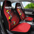 Custom Uganda Football Car Seat Cover Black Crowned Crane Mix Grunge Style - Red Color