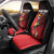 Custom Uganda Football Car Seat Cover Black Crowned Crane Mix Grunge Style - Red Color