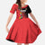 Custom Uganda Football Family Matching Mermaid Dress and Hawaiian Shirt Black Crowned Crane Mix Grunge Style - Red Color