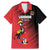 Custom Uganda Football Family Matching Mermaid Dress and Hawaiian Shirt Black Crowned Crane Mix Grunge Style - Red Color