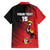 Custom Uganda Football Family Matching Puletasi and Hawaiian Shirt Black Crowned Crane Mix Grunge Style - Red Color