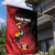 Custom Uganda Football Garden Flag Black Crowned Crane Mix Grunge Style - Red Color