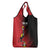 Custom Uganda Football Grocery Bag Black Crowned Crane Mix Grunge Style - Red Color