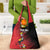 Custom Uganda Football Grocery Bag Black Crowned Crane Mix Grunge Style - Red Color