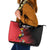 Custom Uganda Football Leather Tote Bag Black Crowned Crane Mix Grunge Style - Red Color