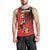 Custom Uganda Football Men Tank Top Black Crowned Crane Mix Grunge Style - Red Color