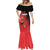 Custom Uganda Football Mermaid Dress Black Crowned Crane Mix Grunge Style - Red Color