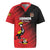 Custom Uganda Football Rugby Jersey Black Crowned Crane Mix Grunge Style - Red Color