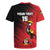 Custom Uganda Football Rugby Jersey Black Crowned Crane Mix Grunge Style - Red Color