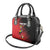 Custom Uganda Football Shoulder Handbag Black Crowned Crane Mix Grunge Style - Red Color