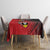 Custom Uganda Football Tablecloth Black Crowned Crane Mix Grunge Style - Red Color