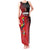 Custom Uganda Football Tank Maxi Dress Black Crowned Crane Mix Grunge Style - Red Color