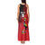 Custom Uganda Football Tank Maxi Dress Black Crowned Crane Mix Grunge Style - Red Color